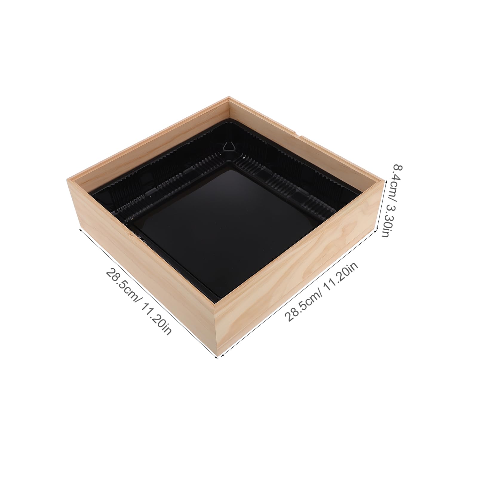FONDOTIN Sushi Takeout Containers Wooden Sushi Trays Sliding Lid Lunch Box Sushi Party Supplies Natural Wood Packaging