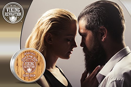 Viking Revolution Beard Balm Cedar & Pine Scent W/Argan & Jojoba Oils - Styles, Strengthens & Softens Beards & Mustaches - Leave In Conditioner Wax For Men #TOP5