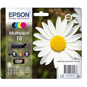 Epson 18 Daisy Genuine Multipack, 4-colours Ink Cartridges, Claria Home Ink
