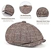 besbomig Mens Tweed Flat Cap 8 Panel Baker Boy Hat Newsboy Cap, Adjustable Irish Ivy Beret Gatsby Hat, Spring Autumn Winter, 56-59CM, Black #3