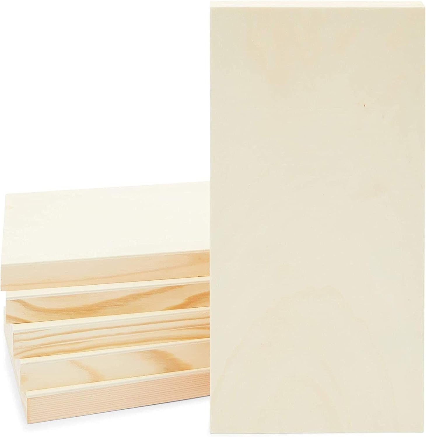 Bright Creations Unfinished Craft Wood Canvas Boards for Painting (6 x 12 in, 6 Pack)