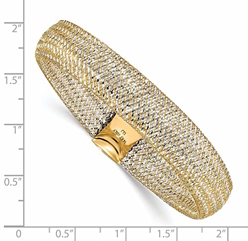 Bijou 14k Two Tone Gold Polished Mesh Bracelet2
