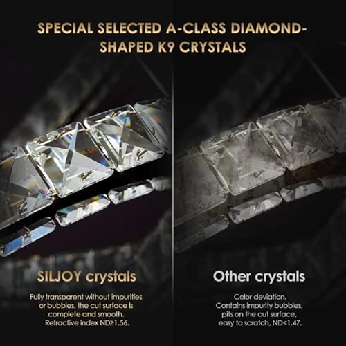 Siljoy SILJOY102 Led Chandelier, Modern Ceiling Light Fixture With 3 Crystal Chandelier Lighting Rings, Diy & 3-Color Changing Adjustable Chandeliers thumb #3