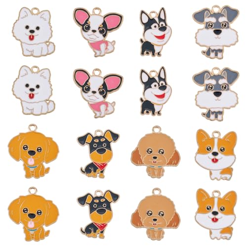 Cheriswelry 32Pcs Enamel Alloy Pet Dog Charms Cute Animal Pendants Puppy Charms 24.5-25.5mm for DIY Necklace Bracelet Earring Jewelry Making Accessory by Cheriswelry - Used condition - Image 7