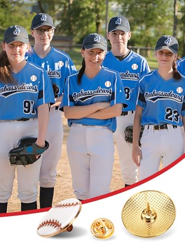 Image of JUNEBRUSHS 28pcs Baseball Enamel Pins Sports Lapel Pins for Baseball Lovers Party Birthday Themed Party Decorations Supplies Favors Backpack Hat Decor Accessories