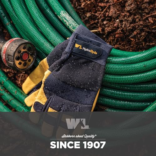 Wells Lamont Men's Leather Palm Work Gloves | Heavy Duty, Form Fitting for Improved Dexterity | Made with Water-Resistant HydraHyde, Blue, Extra Large (3207XL)