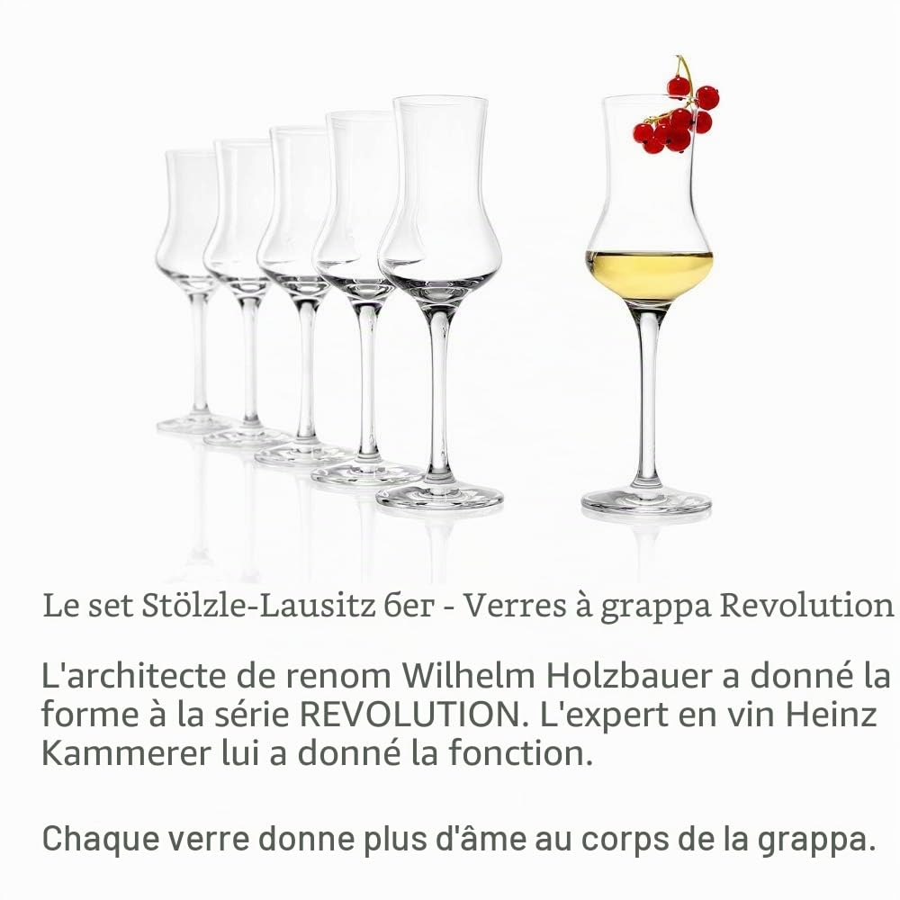 Stölzle Lausitz Verres à grappa I lot de 6 verres à grappa I Verres à shot avec pied I Verres à liqueur I 90 ml I lavable au lave-vaisselle I comme soufflé I excellente qualité