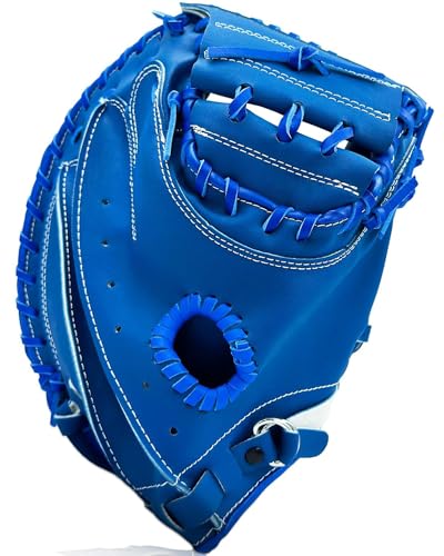 KRTOYUST® Baseball Catcher Mitts,Performance Composite Leather Catcher\'s Glove for Youth Adult | Right Hand Throw (Blue, 33 inch) - Thumbnail 2