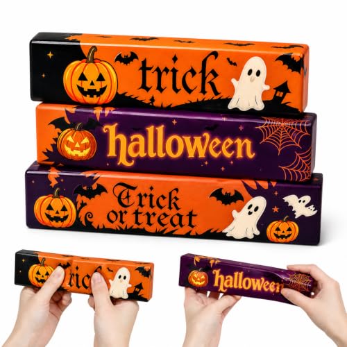 TaiXinYuly Butter Squishy Halloween 3 Pièces, Lot de 3 Squishies en PU Slow Rising, Motifs Citrouille, Fantôme et Chauve-Souris, Jouets à Presser et Malaxer