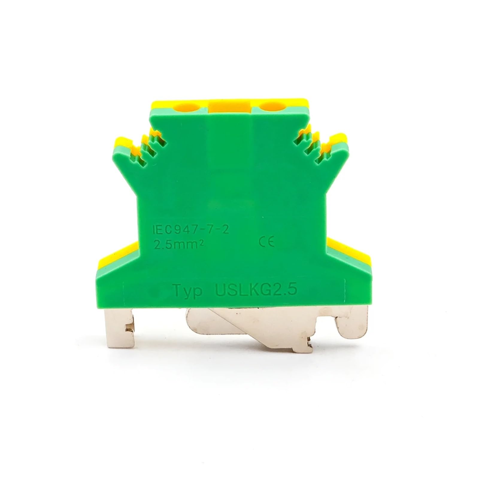 10 pezzi USLKG 2.5 Morsettiera for guida DIN con collegamento a vite di terra 500V 24A conduttore elettrico
