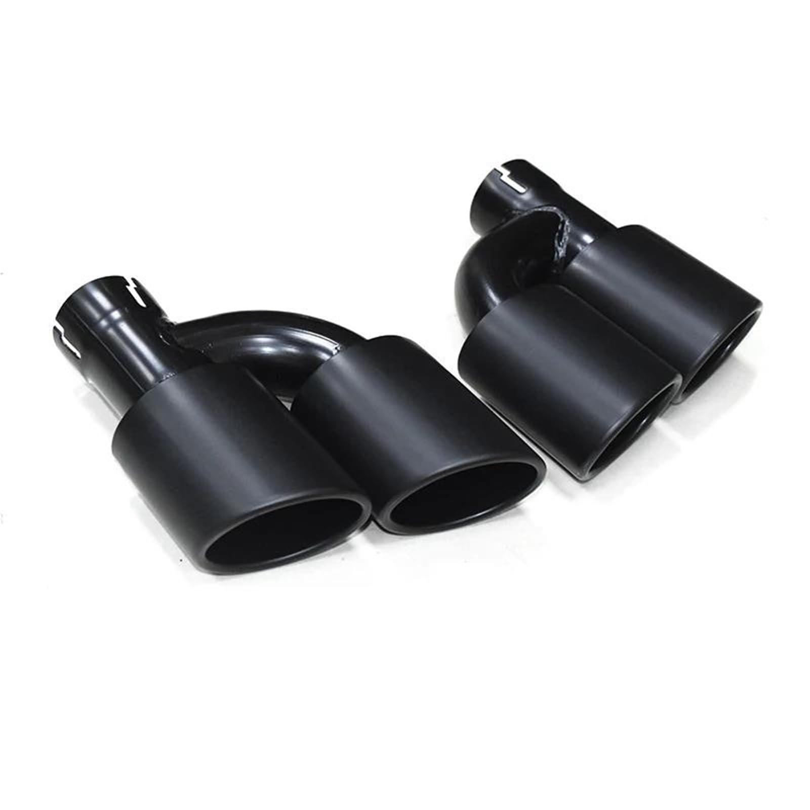 Dla Audi A4 A5 A6 A7 Upgrade S4 S5 S6 S7 Tłumik Ze Stali Nierdzewnej Układ Wydechowy 1 Para Cztery Wyloty Rur Wydechowych Akcesoria Samochodowe(Matte Black)