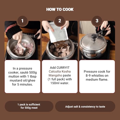 Image of CURRYiT Calcutta Kosha Mangsho Curry Paste | Cook in 15 mins | Add Fresh Chicken, Mutton, Fish | Goodness of Ghee | No Preservatives | Enjoy with Chawal or Roti | Indian Masala Wet Marinade 120g