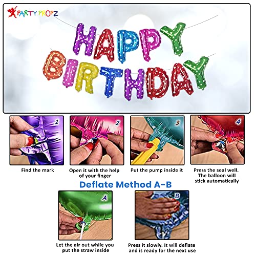 Image of Party Propz Multicolor Birthday Decoration - 33 Pcs | Happy Birthday Decorations Kit for Boys And Girls | Polka Dot Balloons for Decoration | Polka Dot Birthday Decorations Kit