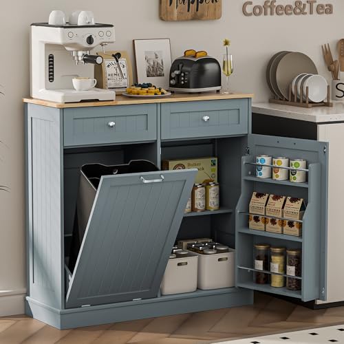 Gabinete para basura oculto cocina 13 galones azul miniatura 3