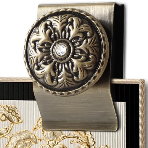 4 Tapestry and Quilt Hangers with Rug Clamps, Anti-Tilt Wall Kit with Dual-Hole for Blankets and Delicate Fabrics (Bronze)