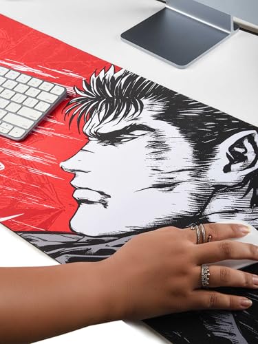 Image of Berserk Anime Desk Mat Extra Large (80cm x 30cm x 3-4mm), Guts Berserker Printed Anime Anti-Slip Mouse Pad