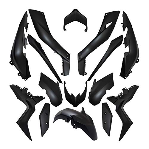 carrosserie-carenage maxiscooter Compatible avec Yamaha 125-300-400 Xmax 2018+ Noir Mat (kit 15 Pieces) -p2r-