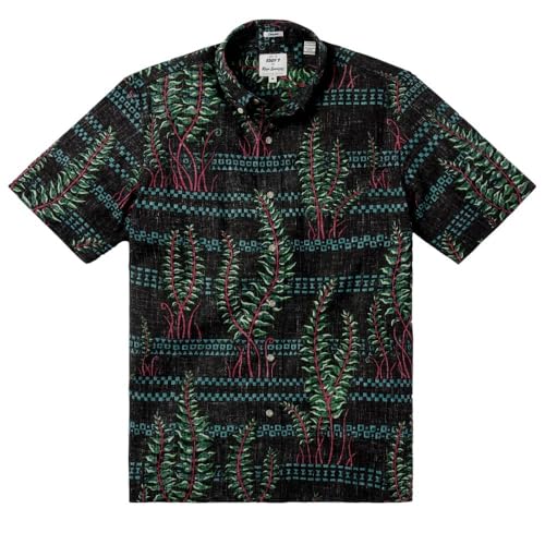 Reyn Spooner Men's Fern Tapa Classic Button Front Shirt, Black