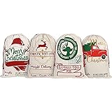 Xunlong Santa Sack Christmas Bag Extra Large Cotton Santa Bag with Drawstrings 27.5