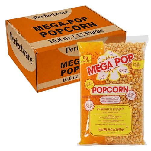 Perfectware Movie Theater Style Popcorn Portion Packs, 10.6 Ounce, 12