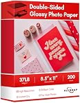 200Sheets Livre de la brochure Glossy Inkjet 37LB 140gsm Package en vrac mince double faces papier photo brillant pour magazine, Flyer, présentation, programme,Calendar Elygrap