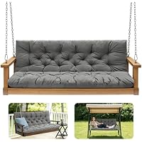 GPQAWER 60 x 40 Inch Waterproof Thickened 3 Seater Swing Cushions with Backrest (Light Gray)