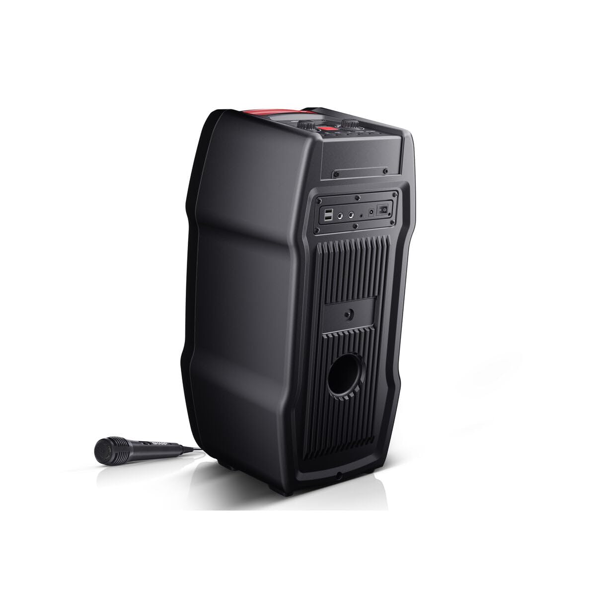 Sharp PS-929 - Altoparlante Bluetooth per feste (180 Watt, batteria integrata con 13 ore di gioco, super basso, effetti di luce LED, microfono incluso), colore: Nero