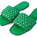 Mtzyoa Braided Flat Sandals for Women Woven Green Size 8.5 Casual Dressy Fashion Summer Comfortable Party Sandals