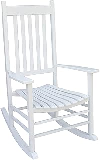 LHONG Sedia a Dondolo da Esterno, Struttura in Legno di Acacia, Sedia a Dondolo per Veranda per Giardino, Prato, Balcone, Cortile e Patio