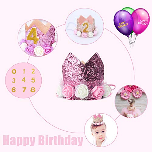 Babymeisjes Eerste verjaardag hoed Baby prinses kroon 2 Baby prinses kroon 1 Kinderen eerste verjaardag hoed 1e… - Image 3