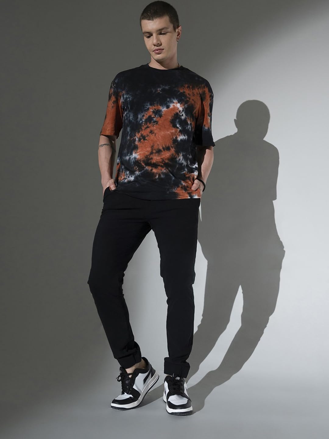 Hubberholme Męski szary Regular Smart Joggers HHMWTS001_GR