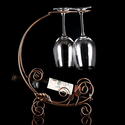 Soporte para botella de vino metal Ruilogod tono cobre miniatura 5