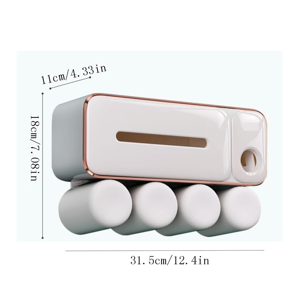 Estante Para Cepillos de Dientes Porta spazzolini da denti con asciugamano for il viso Tazza for collutorio integrata Scaffale for spazzolini da denti Famiglia Porta spazzolini da denti senza punzonat