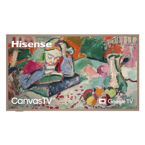 Hisense 55-Inch Class QLED 4K S7N CanvasTV Series Dolby Vision HDR Google Smart TV (55S7N, 2024 Model) – Art Mode, Anti-Glare Panel, Hi-Matte Display, Frame & UltraSlim Wall Mount Included, 144Hz