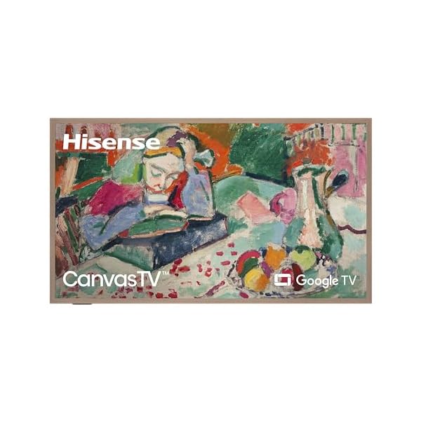 Hisense 55-Inch Class QLED 4K S7N CanvasTV Series Dolby Vision HDR Google Smart TV (55S7N, 2024 Model) – Art Mode, Anti-Glare Panel, Hi-Matte Display, Frame & UltraSlim Wall Mount Included, 144Hz