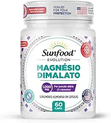 MAGNÉSIO DIMALATO 1.000MG 60 CAPSULAS SUNFOOD EVOLUTION