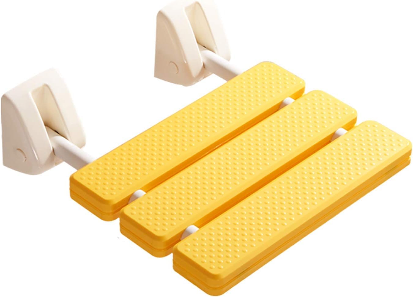 Chaise de douche pliante jaune - Banc mural de salle de bain pour sauna et spa - Charge 120kg max