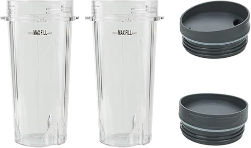 Miniatura 6 de Vasos de licuadora aptos para Ninja, piezas de repuesto de vasos de 16 onzas con tapas, accesorios de licuadora compatibles con Nutri Ninja Auto IQ