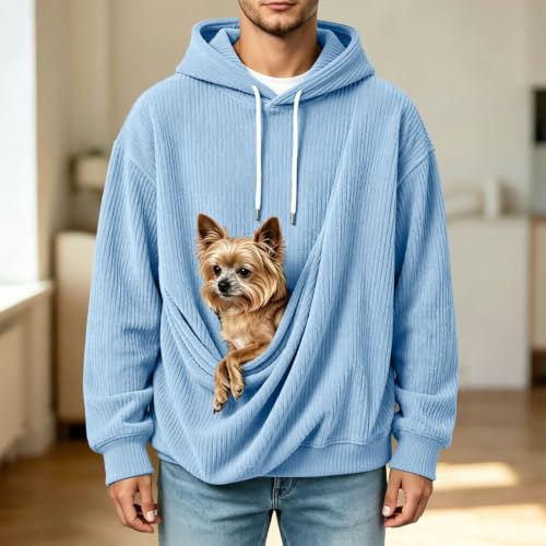 Hoodie With Dog Pouch For Men Women Oversized Pets Holder Hooded Sweatshirt - image 3