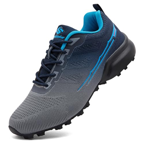 Image of Men's Trail Running Shoes Lightweight Breathable Walking Hiking Sneakers Outdoor Athletic Tennis Cross Training Shoes