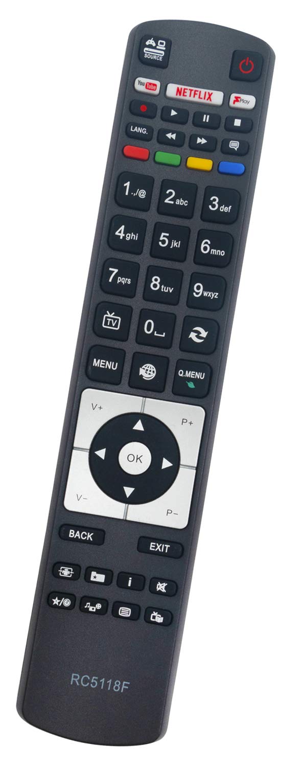 Mando A Distancia Universal ALLIMITY RC5118F Para TV Hitachi - Compatible Con Netflix, Modelos 32HB16J61U, 43HB16T72U Y Más