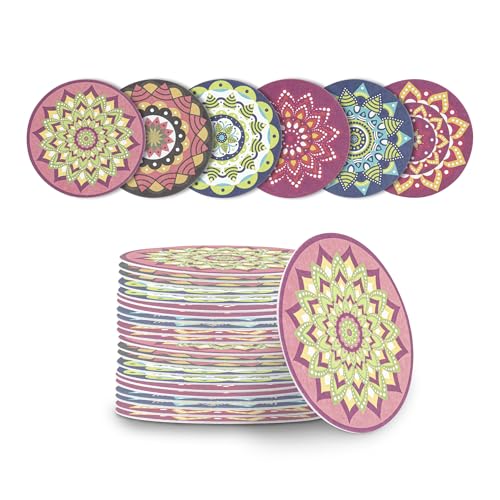 Restaurantware Round Paper Floral Coaster 48 Pack