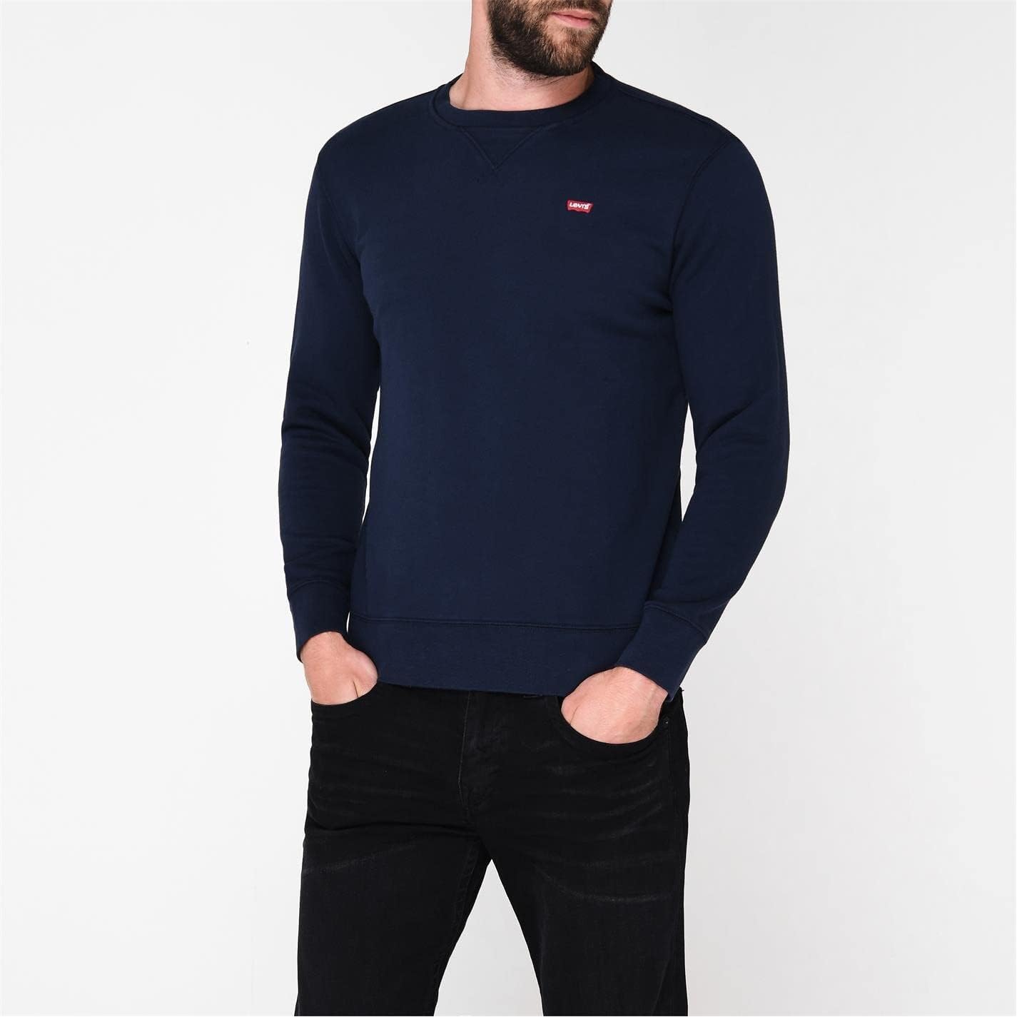 Levi's Crew Fleece Men Dress/Blues - S - Sweaters Sweater
