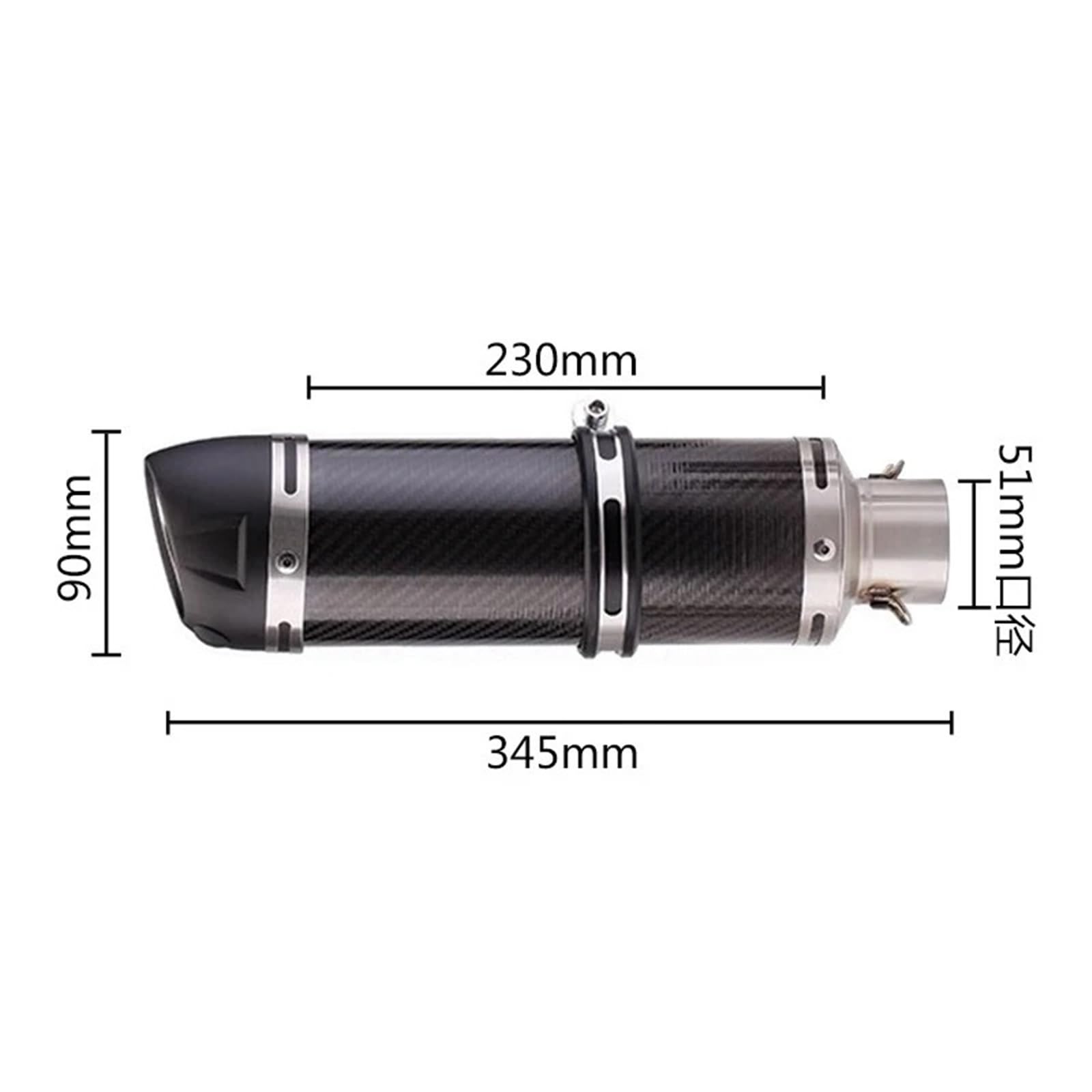 Silenciador escape motocicleta Tubo Silenciador De Escape Universal Para Motocicleta De 51 Mm