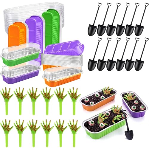 SiliFine 24 Set Halloween Baking Supplies Zombie Hands Cake Decor, Colorful
