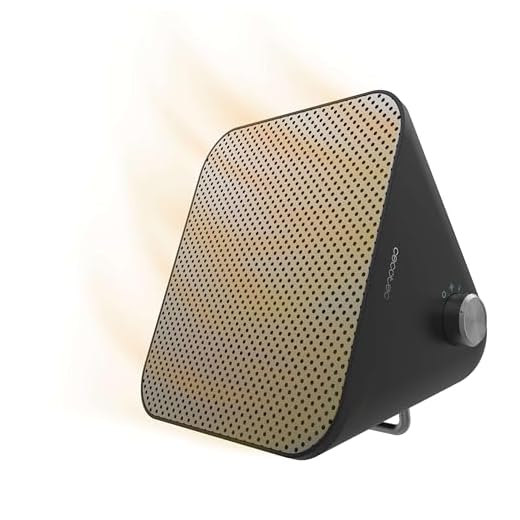 Cecotec Calefactor Cerámico de Sobremesa ReadyWarm 1500 Max Ceramic Design, 1500W, Termostato Regulable y 3 Modos de Funcionamiento, Cobertura de 15m2, Negro