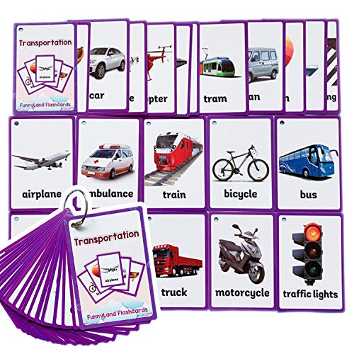 22PCS/Set Transportation Kids Gifts English Flash Cards Pocket Card Educational Learning Baby Toys for Children Pre-Kindergarten