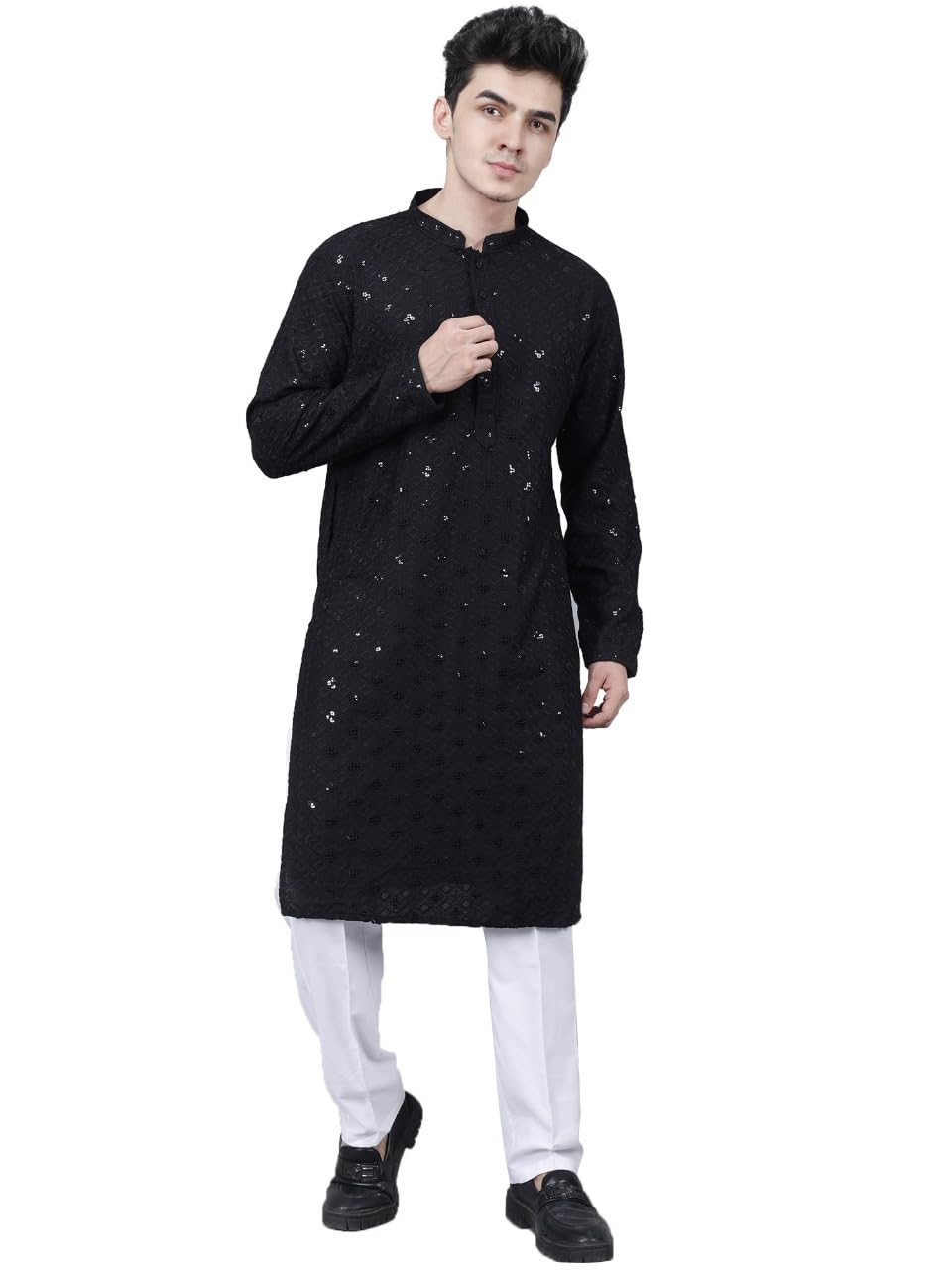 HPA Men’s Embroidered Kurta | Traditional Indian Ethnic Wear for Weddings, Festivals & Parties | Long Kurta (Include Only Kurta)-image-42