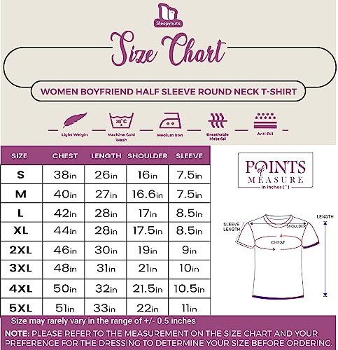 Image of Sleepynuts Women Boyfriend Plain Round Neck Half Sleeve T-Shirt