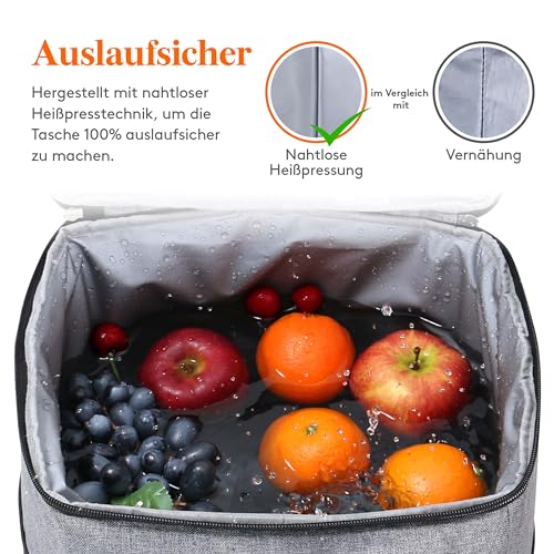 Lifewit 32L 34 Dosen isolierte Kühltasche, Große kühlrucksack, auslaufsichere tragbare Lunchtasche, weiche Kühlbox für Outdoor, Picknick, Strand, BBQ, Camping, Reisen, Familie, Grau